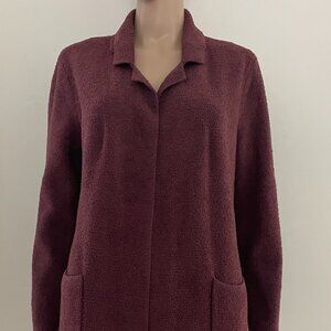 Barefoot Dreams Cozychic Lite Cardigan Maroon Size Small